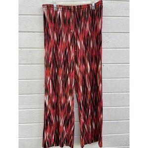 Calvin Klein Lounge Pants L Red Orange Green Watercolor Casual Comfy Pull On